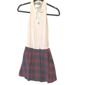 Weismann White and Red Plaid dance costume Adult Medium